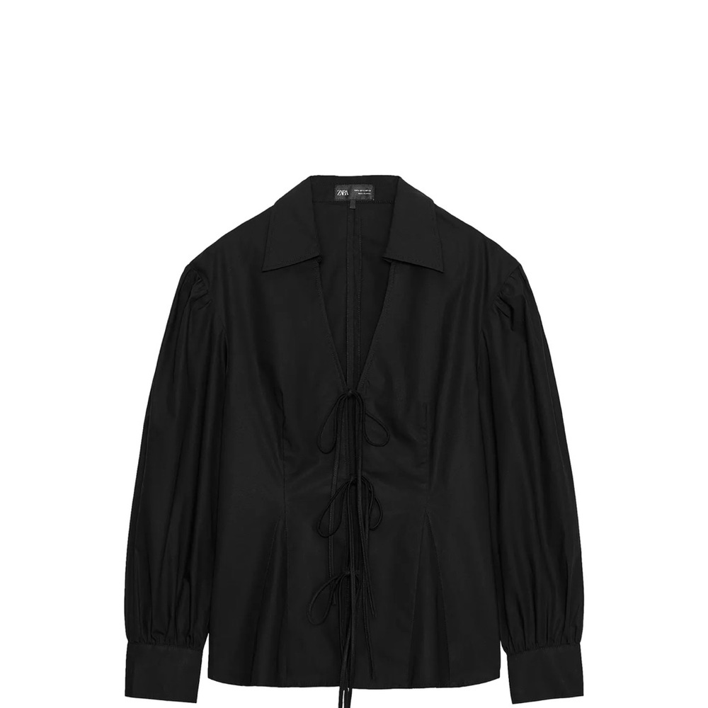 POPLIN SHIRT WITH TIES ZW COLLECTION
